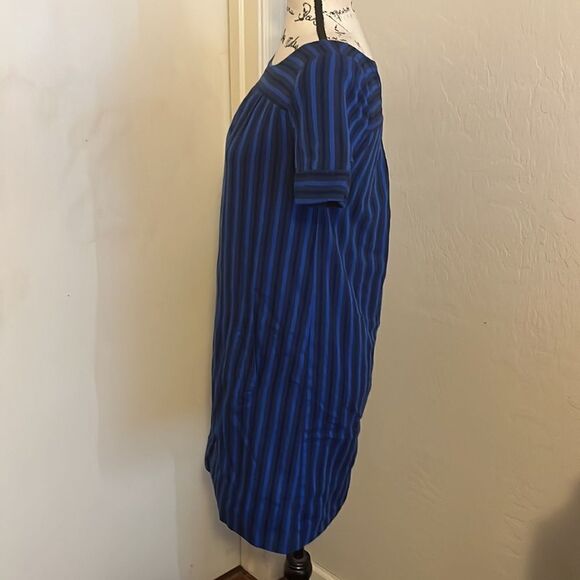 Anthropologie HD In Paris Blue Cerulean Stripe Dress Boho Feminine Contemporary - Picture 6 of 16